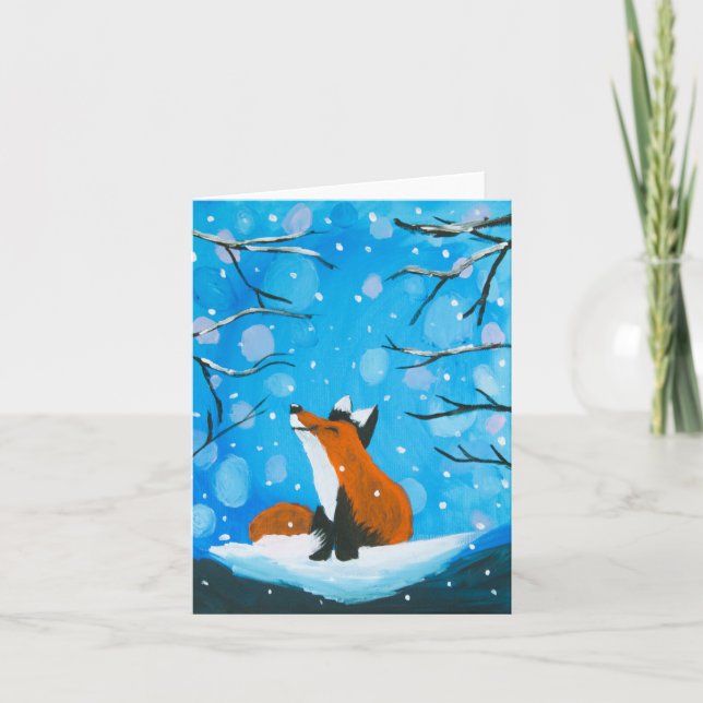 Little Fox Lieben Schnee Karte (Vorderseite)