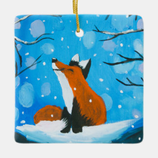 Little Fox Lieben Schnee Keramikornament