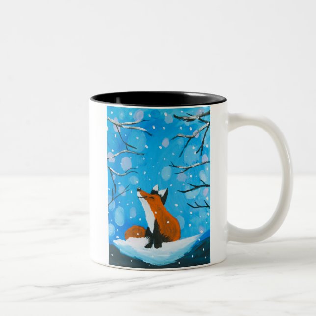 Little Fox Lieben Schnee Zweifarbige Tasse (Rechts)