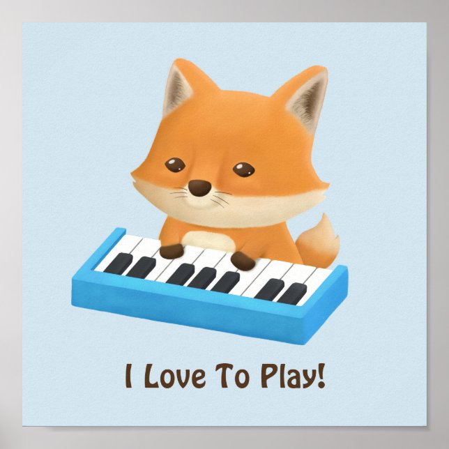 Little Fox Lieben spielen Piano Lesson Poster (Vorne)