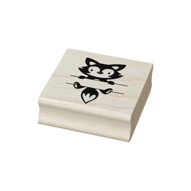 Little Fox mit Banner Gummistempel (Stempel)