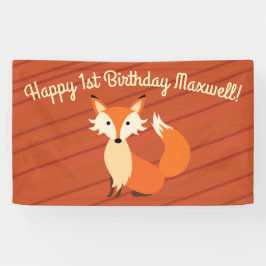 Little Fox Niedlich Colorful 1. Geburtstag Party T Banner