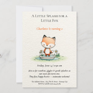 Little Fox Pool Party Geburtstag Einladung