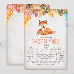 Little Fox Pumpkin Baby Dusche Einladung