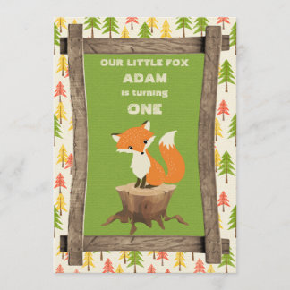 Little Fox Rustic Geburtstagsparty Celebration Einladung