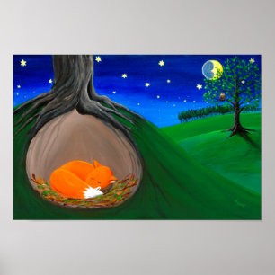Little Fox   Woodland Kinderzimmer Dreamy Poster