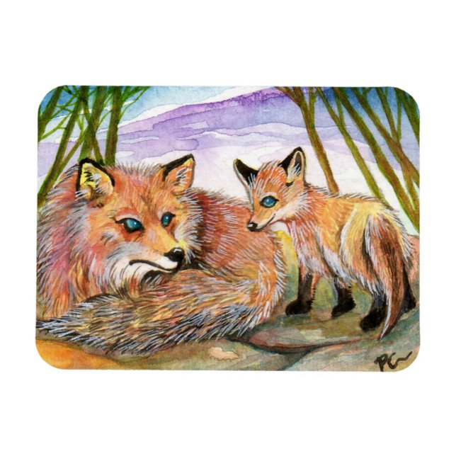 Little Fox's Nickerchen Time Magnet (Horizontal)