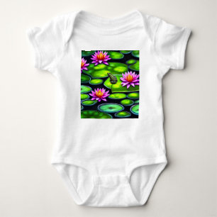 Little Frog on Lily Pad Baby Strampler