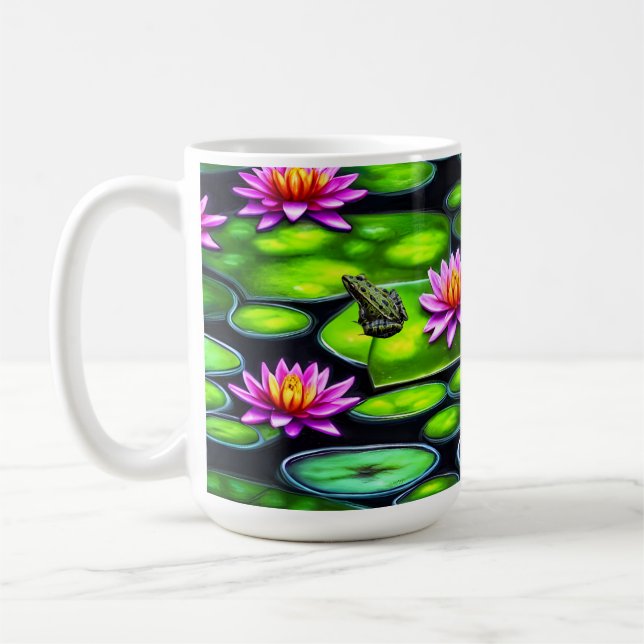 Little Frog on Lily Pad Kaffeetasse (Links)