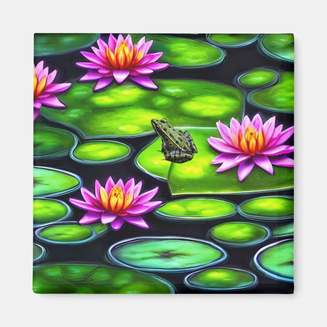 Little Frog on Lily Pad Magnet (Vorne)