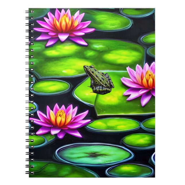 Little Frog on Lily Pad Notizblock (Vorderseite)