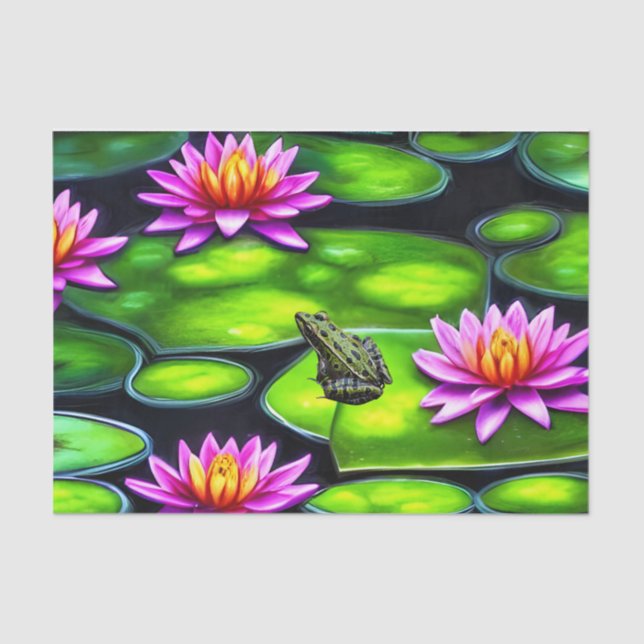 Little Frog on Lily Pad Seidenpapier (Vorderseite)