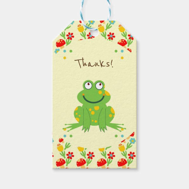 Little Frosch Geburtstagsparty Geschenkanhänger (Vorderseite)
