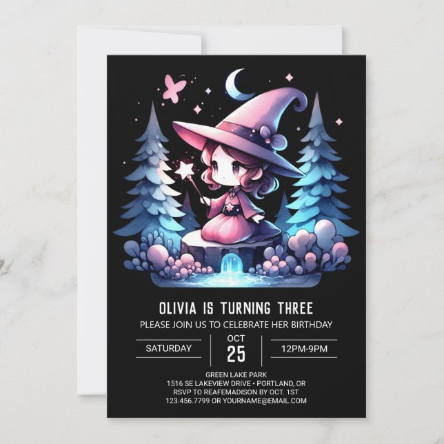 Little Fun Wizard Geburtstag Einladung (Vorderseite)