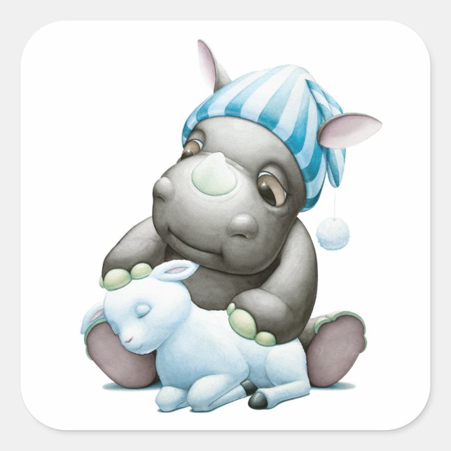 Little G the Baby Rhino Sticker (Vorderseite)