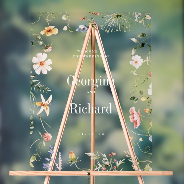 Little Garden Wedding Willkommenszeichen Acrylschild (Neutral)