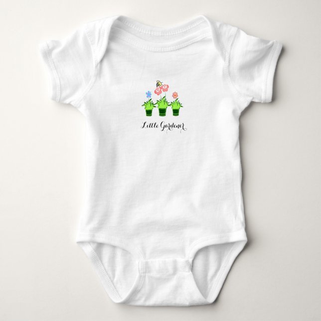 "Little Gardener" Niedliche Blume Pflanze Baby Bod Baby Strampler (Vorderseite)