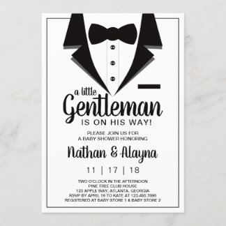 Little Gentleman Baby Shower Invitation, Tuxedo Einladung