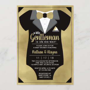 Little Gentleman Baby Shower Invitation, Tuxedo Einladung