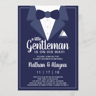 Little Gentleman Baby Shower Invitation, Tuxedo Einladung