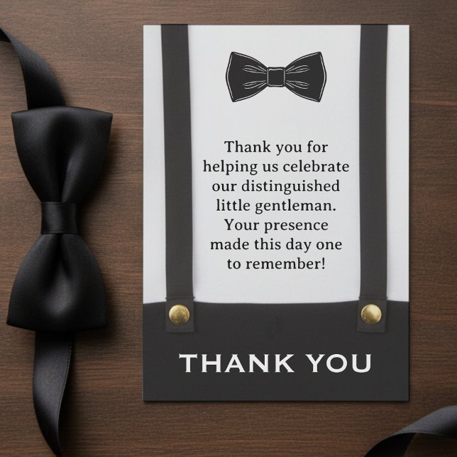 Little Gentleman Bowtie Boy Birthday Baby Shower Dankeskarte (Little Gentleman Bowtie Boy Birthday Baby Shower Thank You Card
)