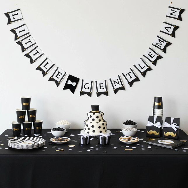 Little Gentleman Suspenders Boy Birthday Wimpelkette (Little Gentleman Suspenders Boy Birthday Bunting Flags
)