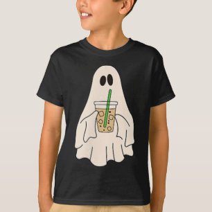 Little Ghost Drink Iced Coffee Halloween Spooky T-Shirt