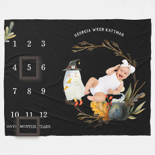 Little Ghost Halloween Baby Milestone Blanket Fleecedecke