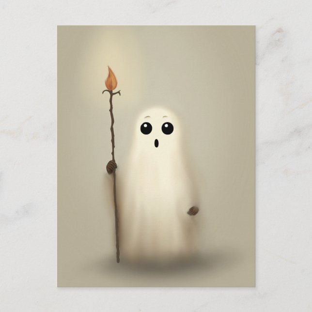 Little Ghost Halloween Postkarte (Vorderseite)