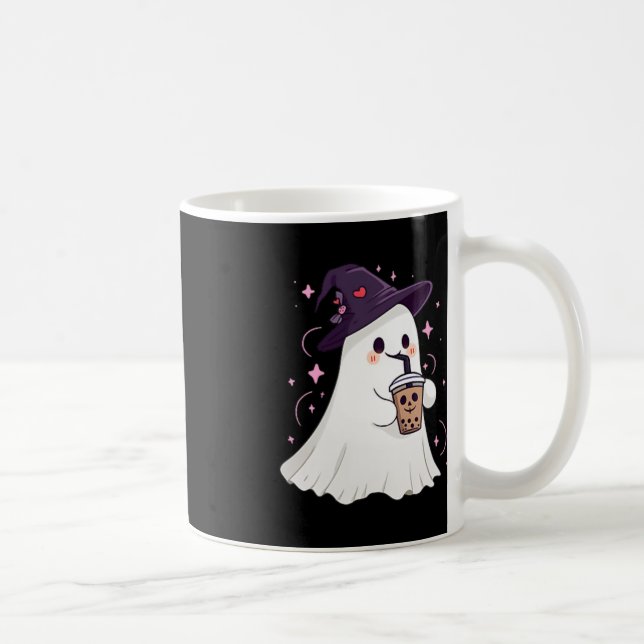 Little Ghost Ice Kaffee Spooky Jahreszeit Niedlich Kaffeetasse (Rechts)