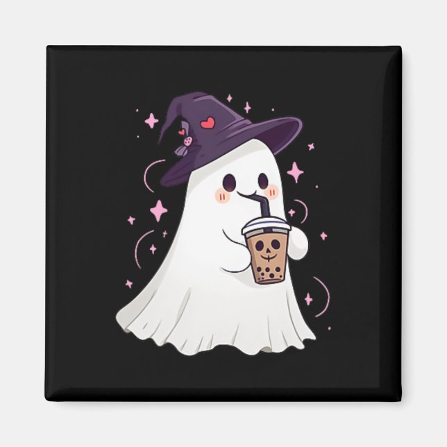 Little Ghost Ice Kaffee Spooky Jahreszeit Niedlich Magnet (Vorne)