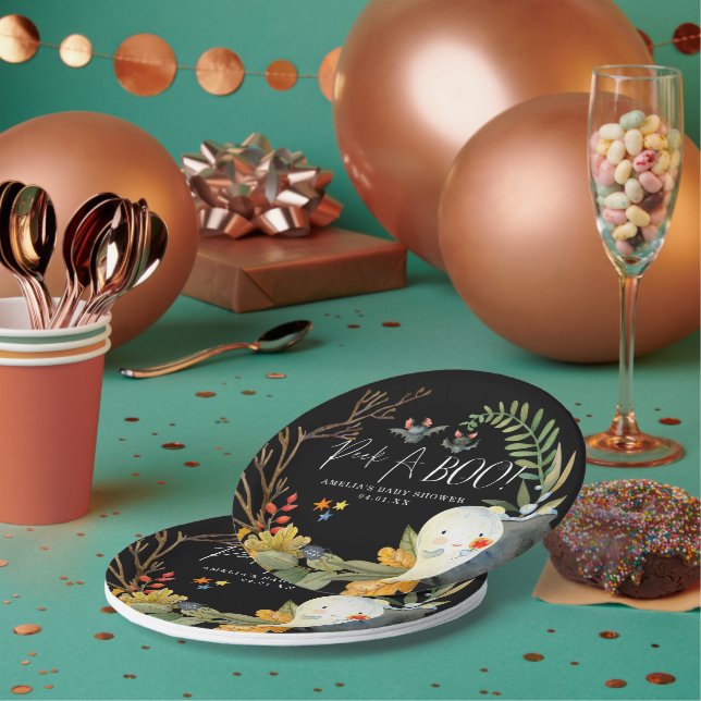 Little Ghost | Niedliche Halloween-Kinderdusche Pappteller (Multi)