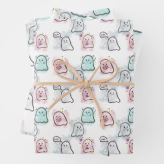 Little ghost party  geschenkpapier set