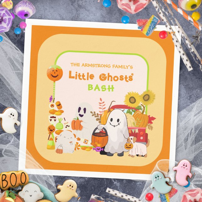 Little Ghosts Halloween-Party Serviette (Little Ghosts Halloween Party Napkins ©Susanne Sachers - Sunny Mind 👻)