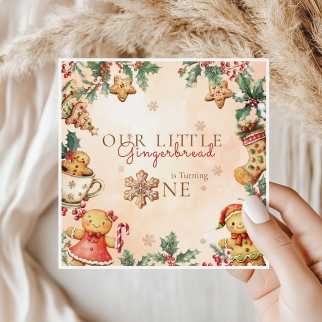 Little Gingerbread Christmas 1st Birthday Serviette (Von Creator hochgeladen)