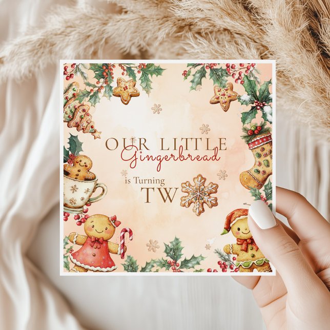 Little Gingerbread Christmas 2nd Birthday Serviette (Von Creator hochgeladen)