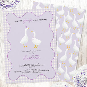 Little Gingham Lilac Baby Shower Einladung