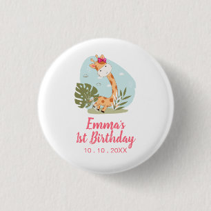 Little Giraffe (Girl Safari Animal) Geburtstag Button