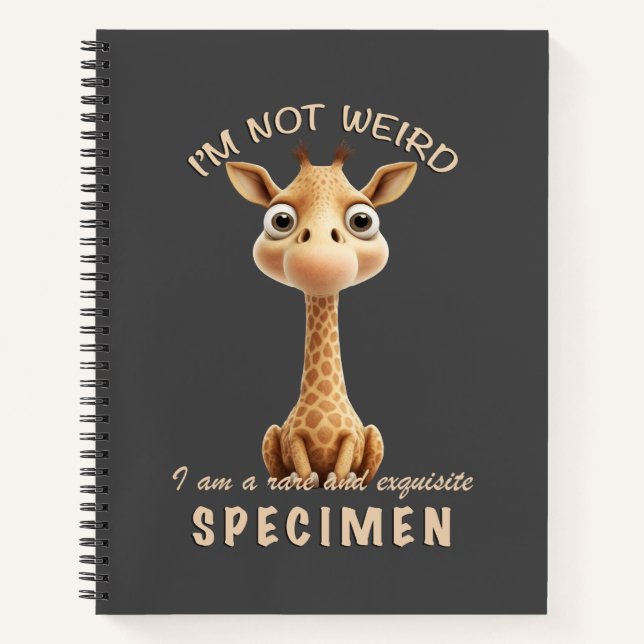 Little Giraffe Ich bin nicht komisch, ich bin selt Notizbuch (Vorderseite)