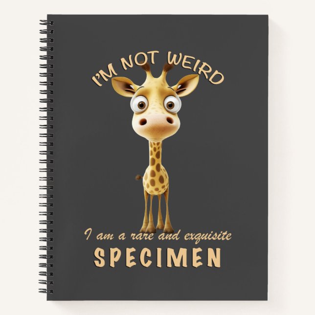 Little Giraffe Ich bin nicht komisch, ich bin selt Notizbuch (Vorderseite)