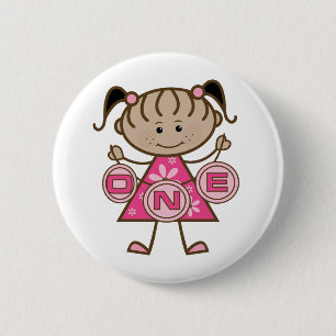 Little Girl 1. Geburtstag T - Shirt und Geschenke Button