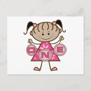 Little Girl 1. Geburtstag T - Shirt und Geschenke Postkarte