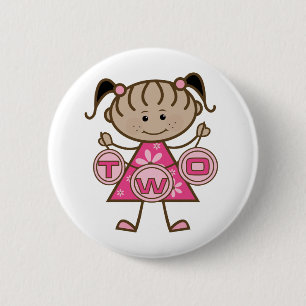 Little Girl 2. Geburtstag T - Shirt und Geschenke Button
