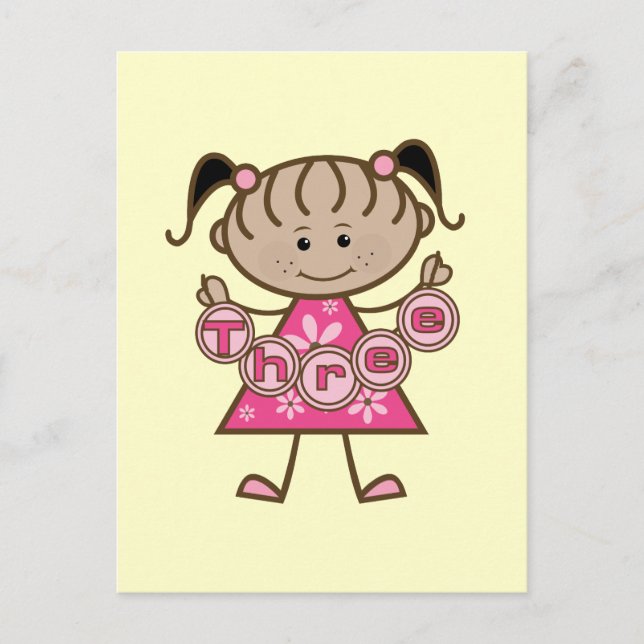 Little Girl 3. Geburtstag - Tshirts und Geschenke Postkarte (Vorderseite)