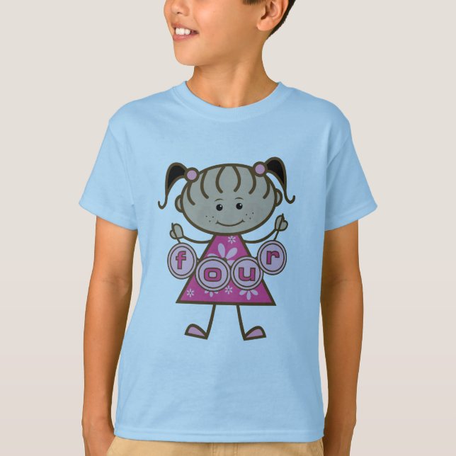 Little Girl 4. Geburtstag Tshirts und Geschenke (Vorderseite)