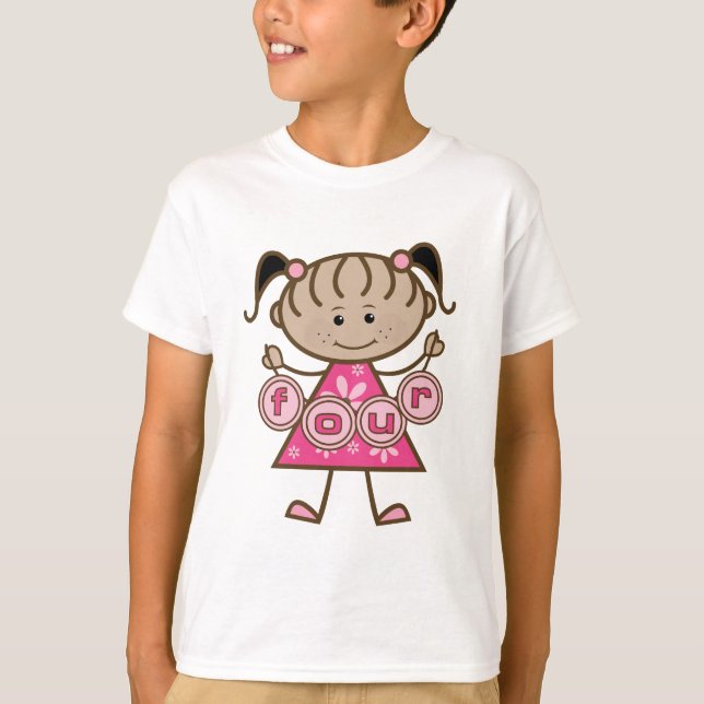 Little Girl 4. Geburtstag Tshirts und Geschenke (Vorderseite)