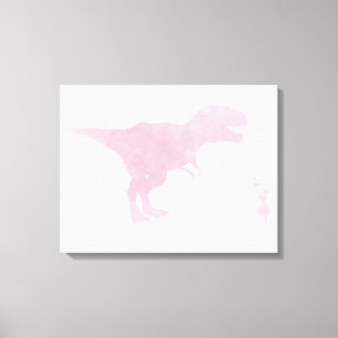 Little Girl and Dinosaur Leinwand - Girls TRex Art
