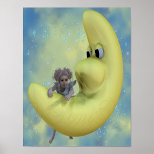 Little Girl Angel at Play Poster