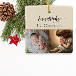 Little Girl Angel Radiant Light Halo Foto Keramikornament