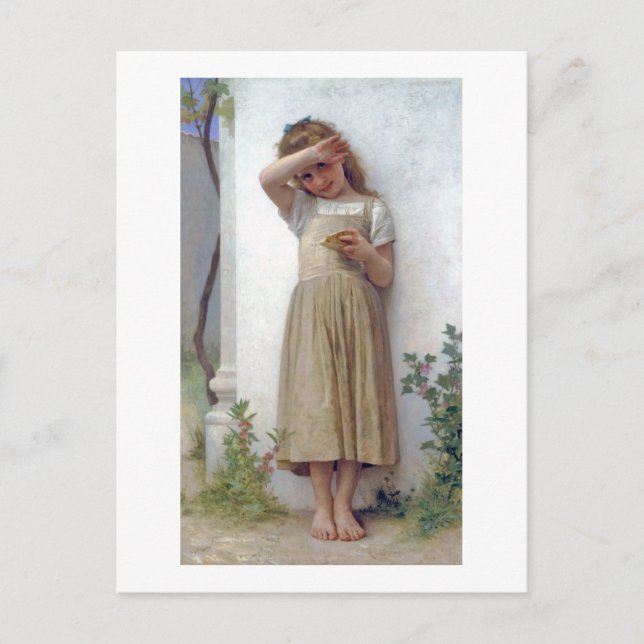 Little Girl, Bouguereau Postkarte (Vorderseite)